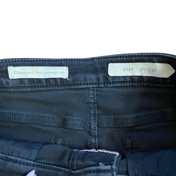 Anthropologie Pilcro & The Letterpress Black Denim Shorts 6” Inseam Women’s 26 - Picture 5 of 13